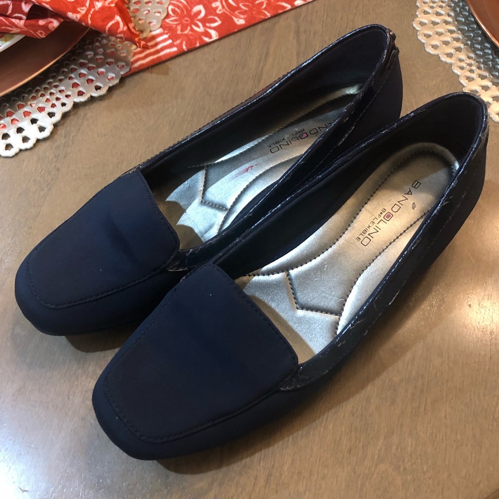 Bandolino B Flexible Slip On Navy Blue Mule Shoes